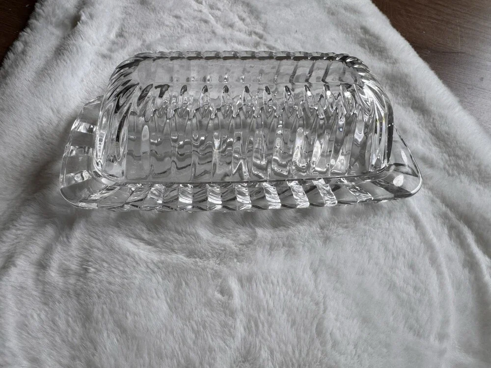 Vintage Cut Glass Butter Dish Fancy Looking Butter Dish